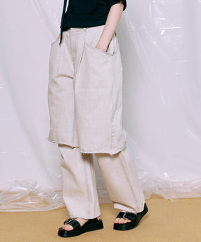 Layered Denim Pants