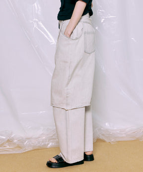 Layered Denim Pants