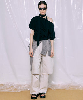 Tie Detail 2WAY Twist T-Shirt