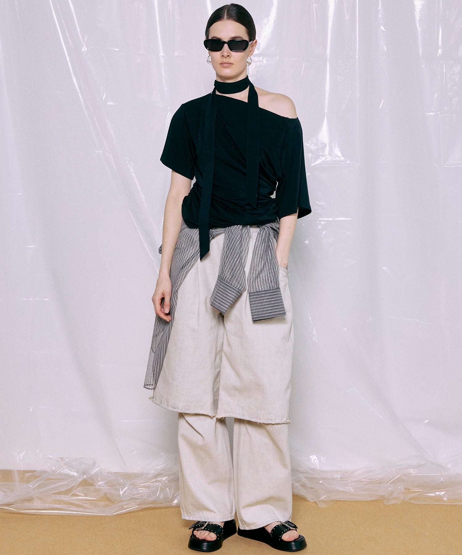 Tie Detail 2WAY Twist T-Shirt