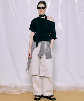 Tie Detail 2WAY Twist T-Shirt