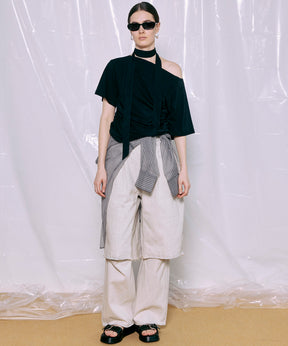 Layered Denim Pants
