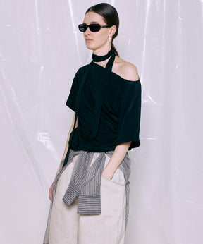 Tie Detail 2WAY Twist T-Shirt