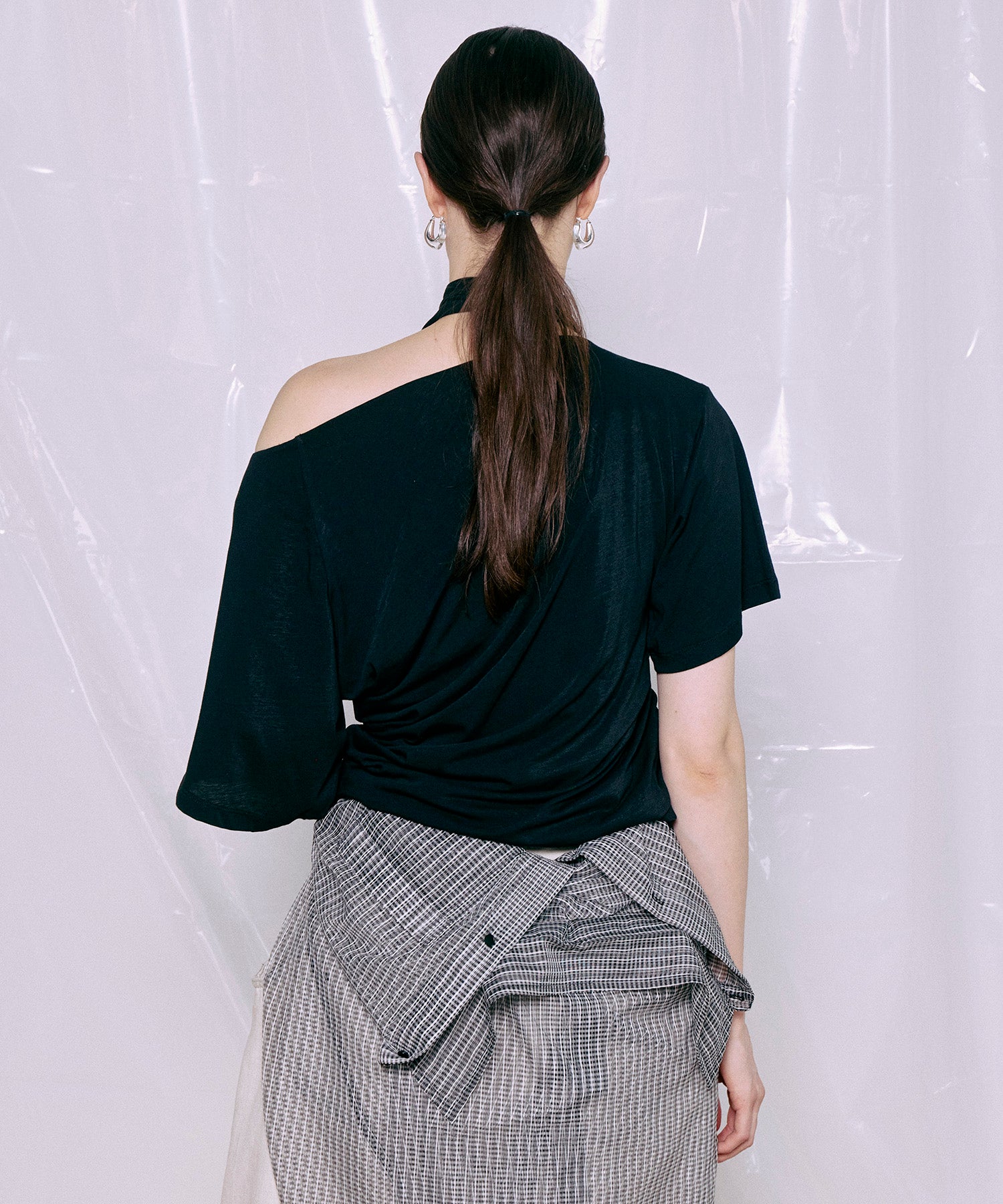 Tie Detail 2WAY Twist T-Shirt