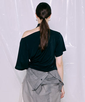Tie Detail 2WAY Twist T-Shirt