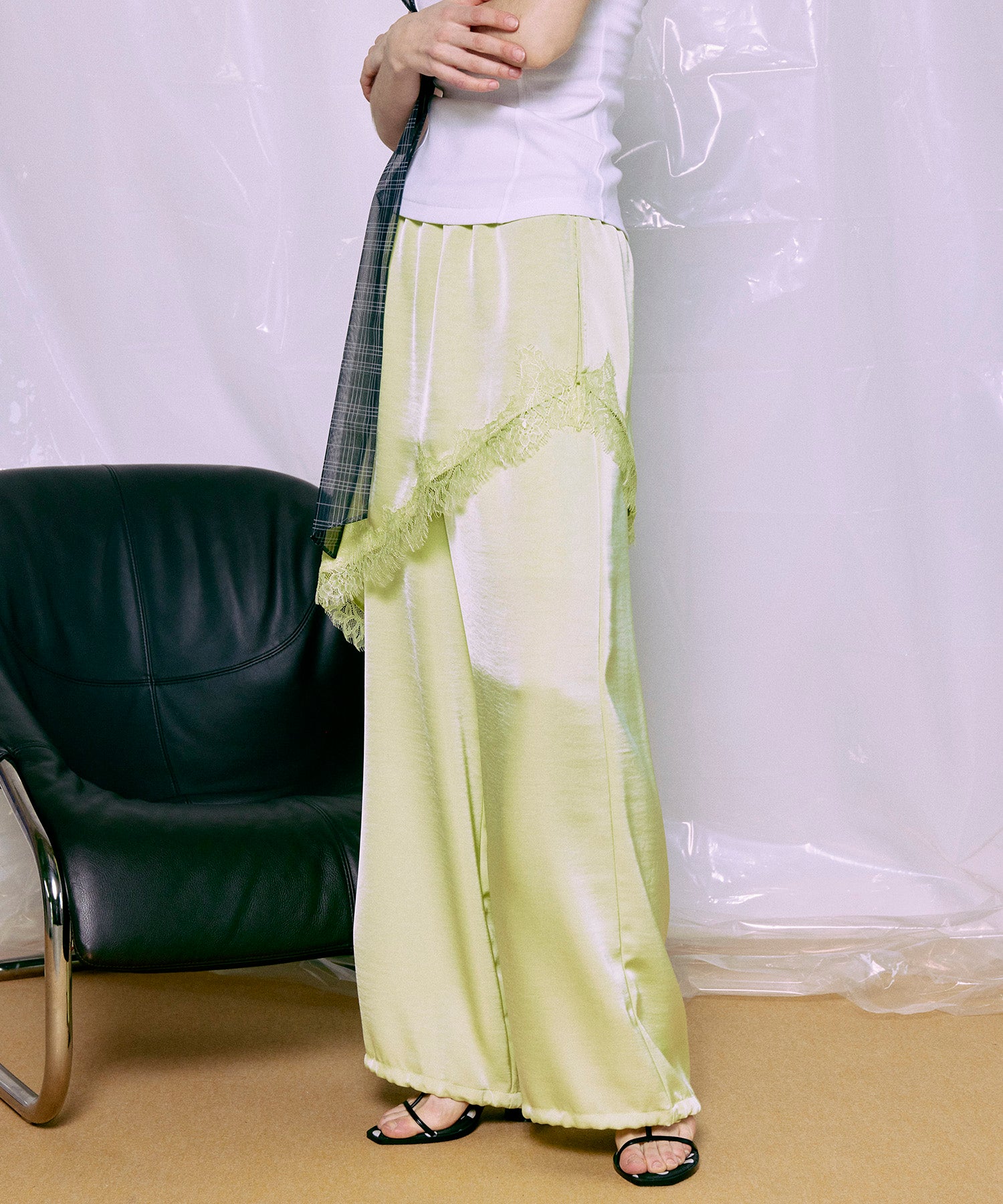 【PRE-ORDER】Wrap Satin Lace Pants