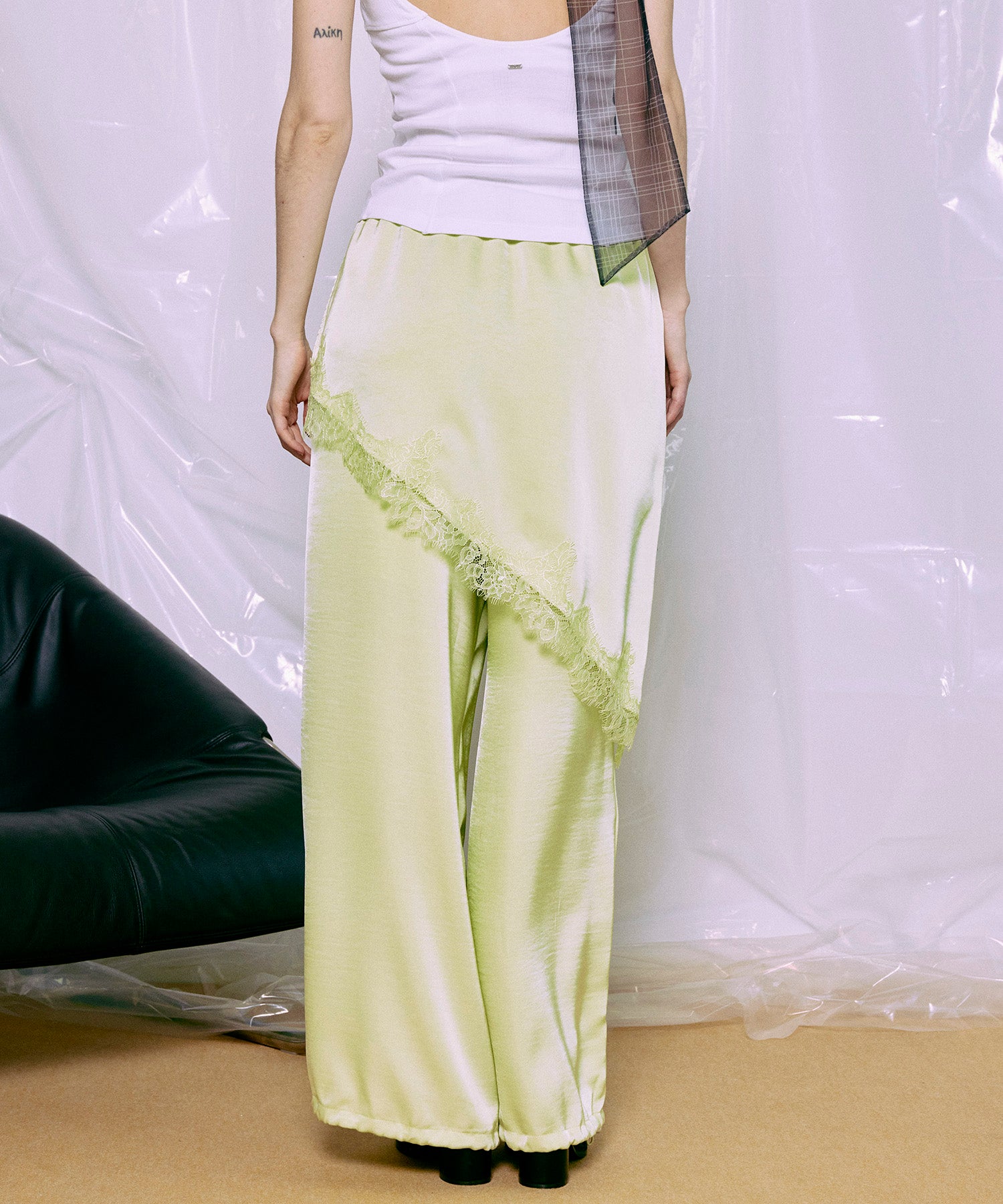 【PRE-ORDER】Wrap Satin Lace Pants
