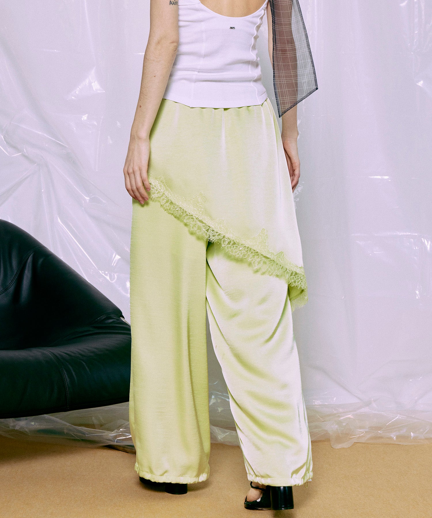【PRE-ORDER】Wrap Satin Lace Pants