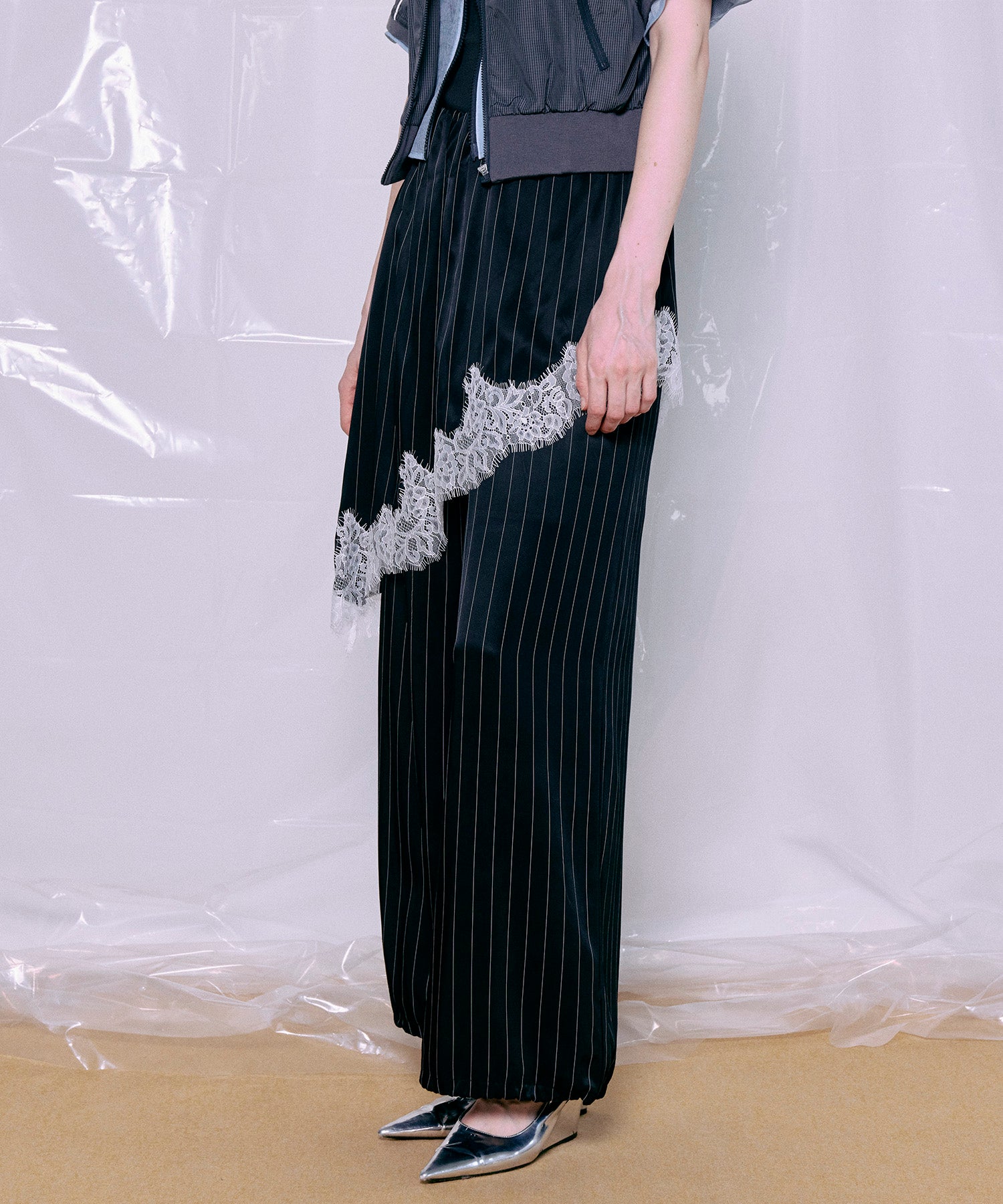 【PRE-ORDER】Wrap Satin Lace Pants