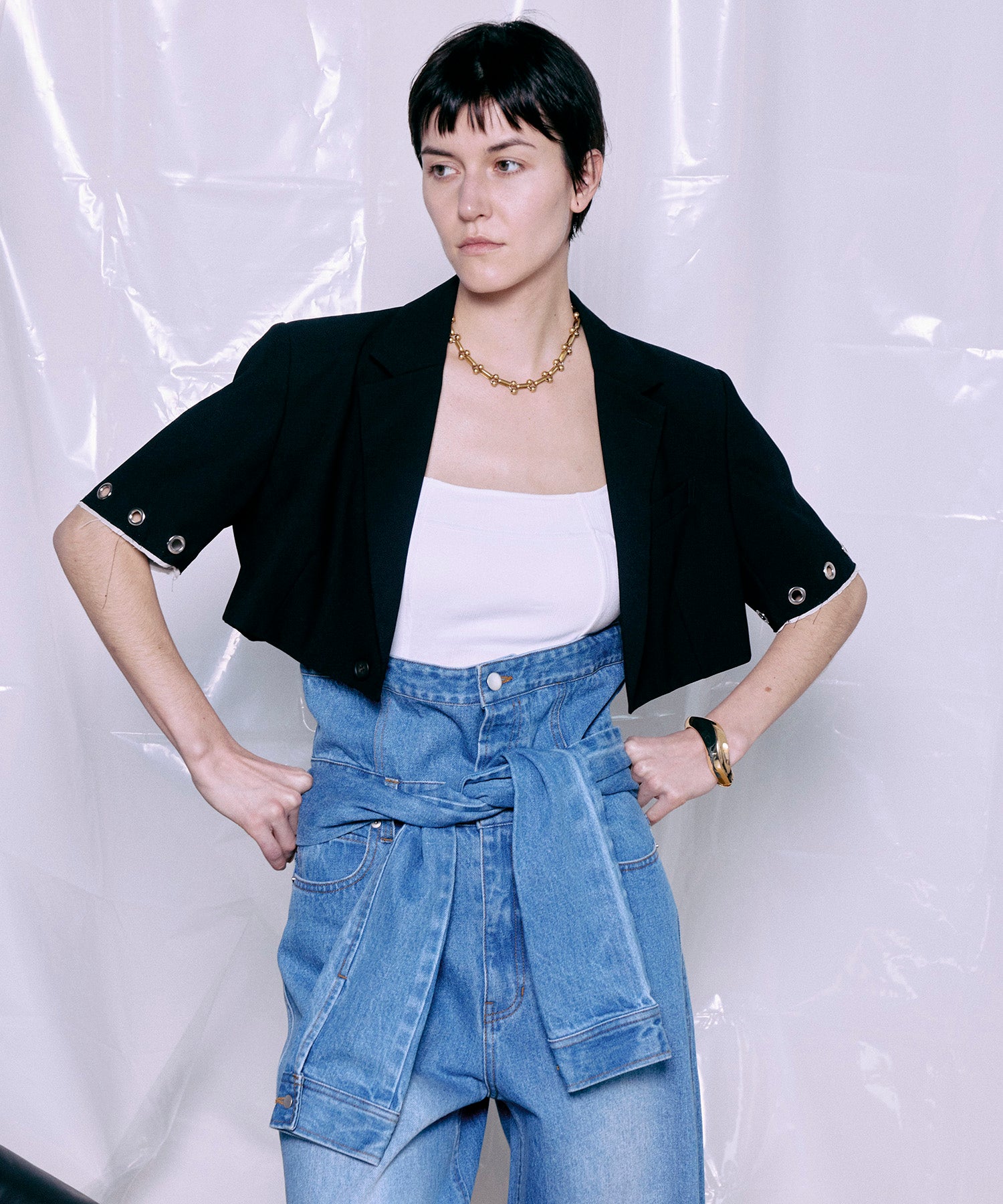 Eyelet Short Jacket