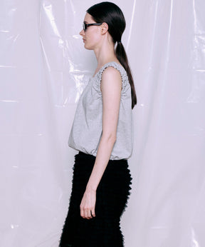 2WAY French Terry Gathered Top