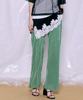 Check Pleated Pants