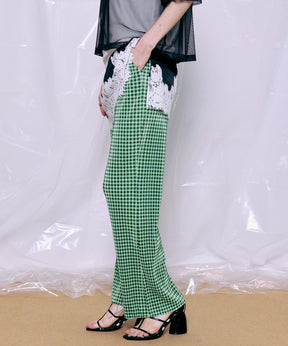 Check Pleated Pants