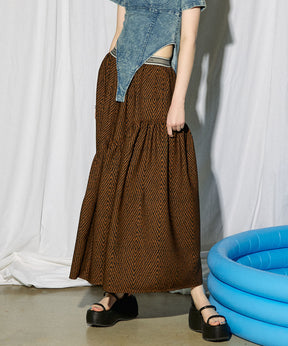 【SALE】Batik Print Volume Maxi Skirt