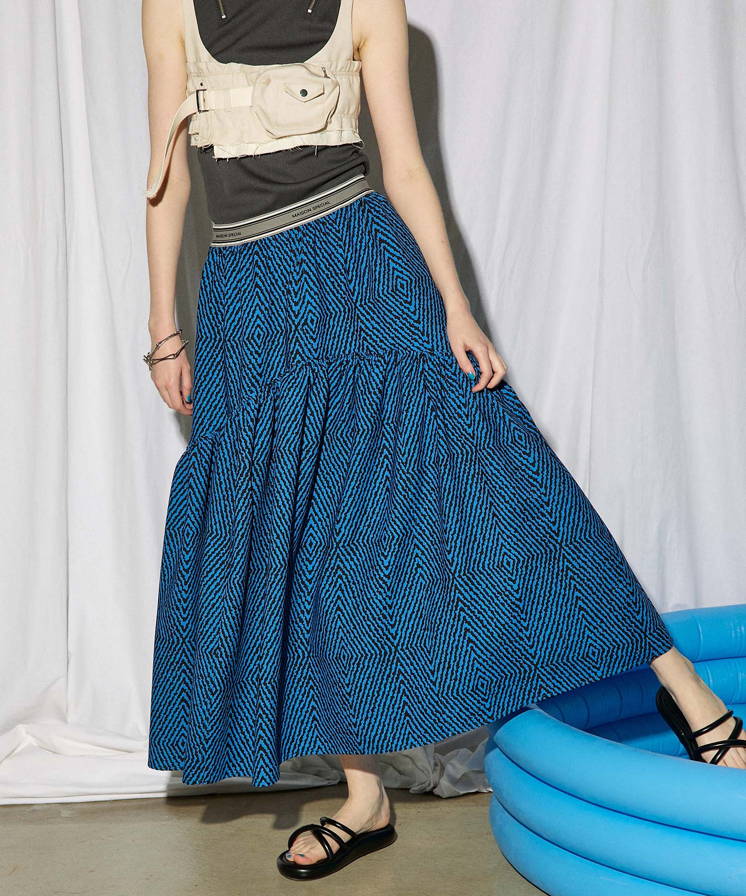 SALE】Batik Print Volume Maxi Skirt
