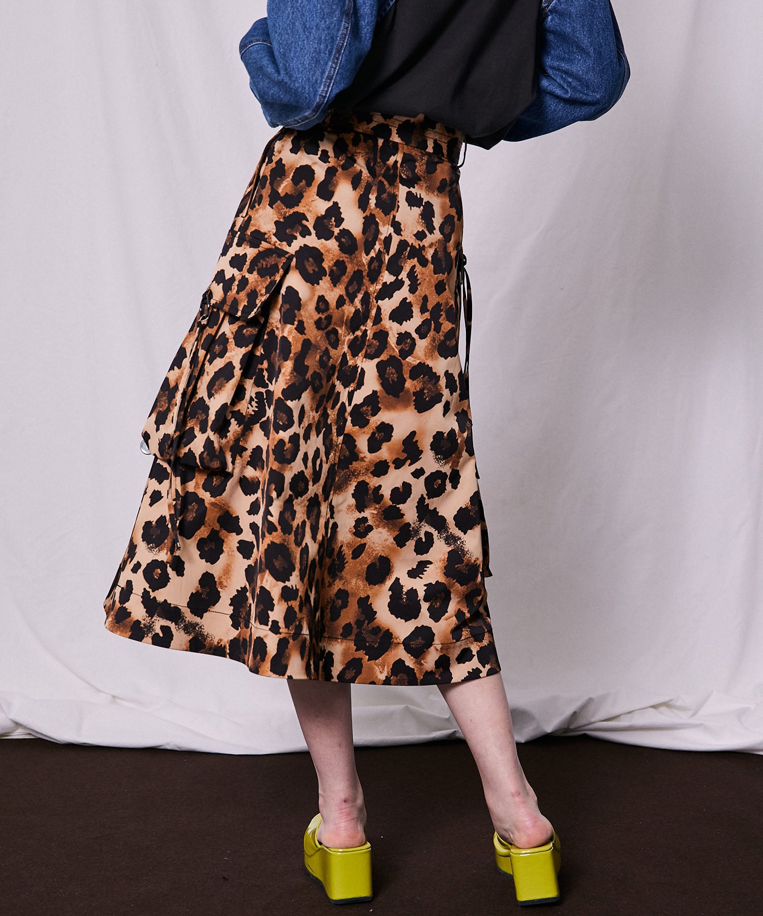 leopard flare skirt
