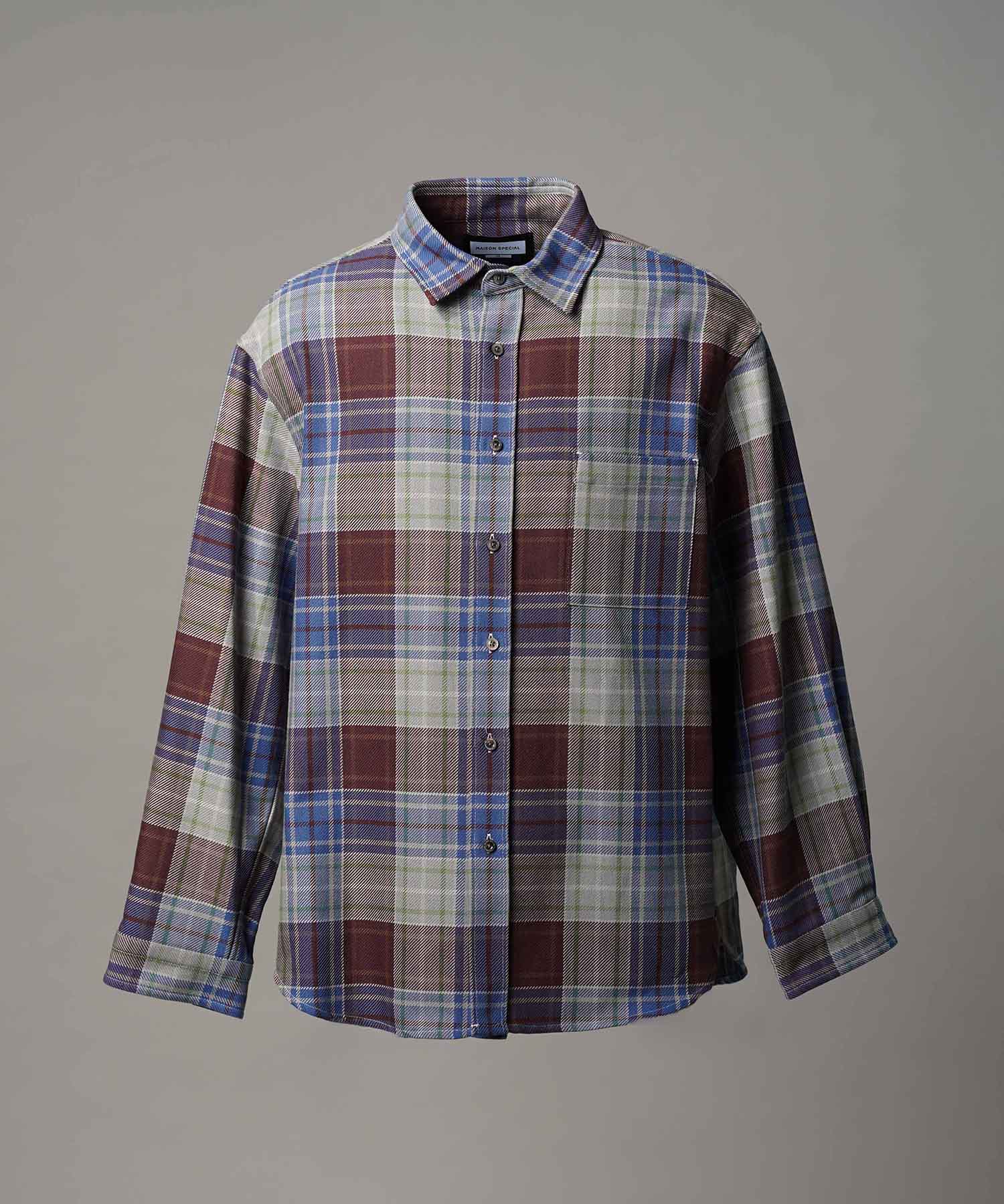 [意大利死库织物]原始的常规领绒布衬衫