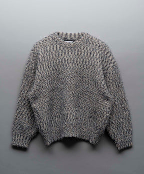 [24AW Pre-Order] MOKOMOKO GRADATION BORDER PRIME-OVER CREW NECK KNIT PULLOVER (copy)