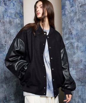 【24AW PRE-ORDER】Sheep Leather Prime-Over Stadium Jacket