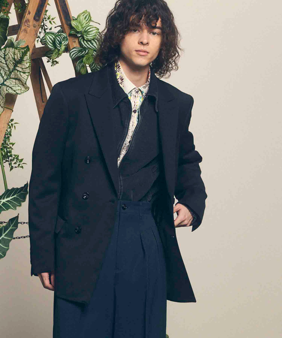 【Italian Dead Stock Fabric】Dress-Fit Peaked Lapel Double Tailored Jacket