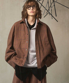 [Sale starts at 12:00 pm on Saturday, September 13th] [Italian Dead Stock Fabric] Prime-Over Curved Pocket Shirts Blouson