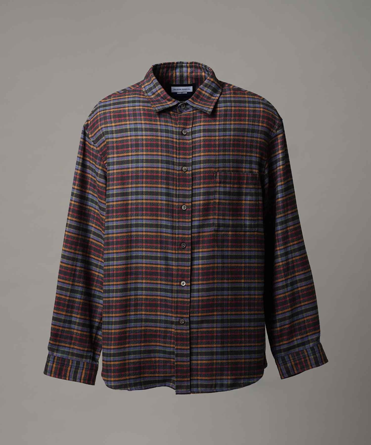 [意大利死库织物]原始的常规领绒布衬衫