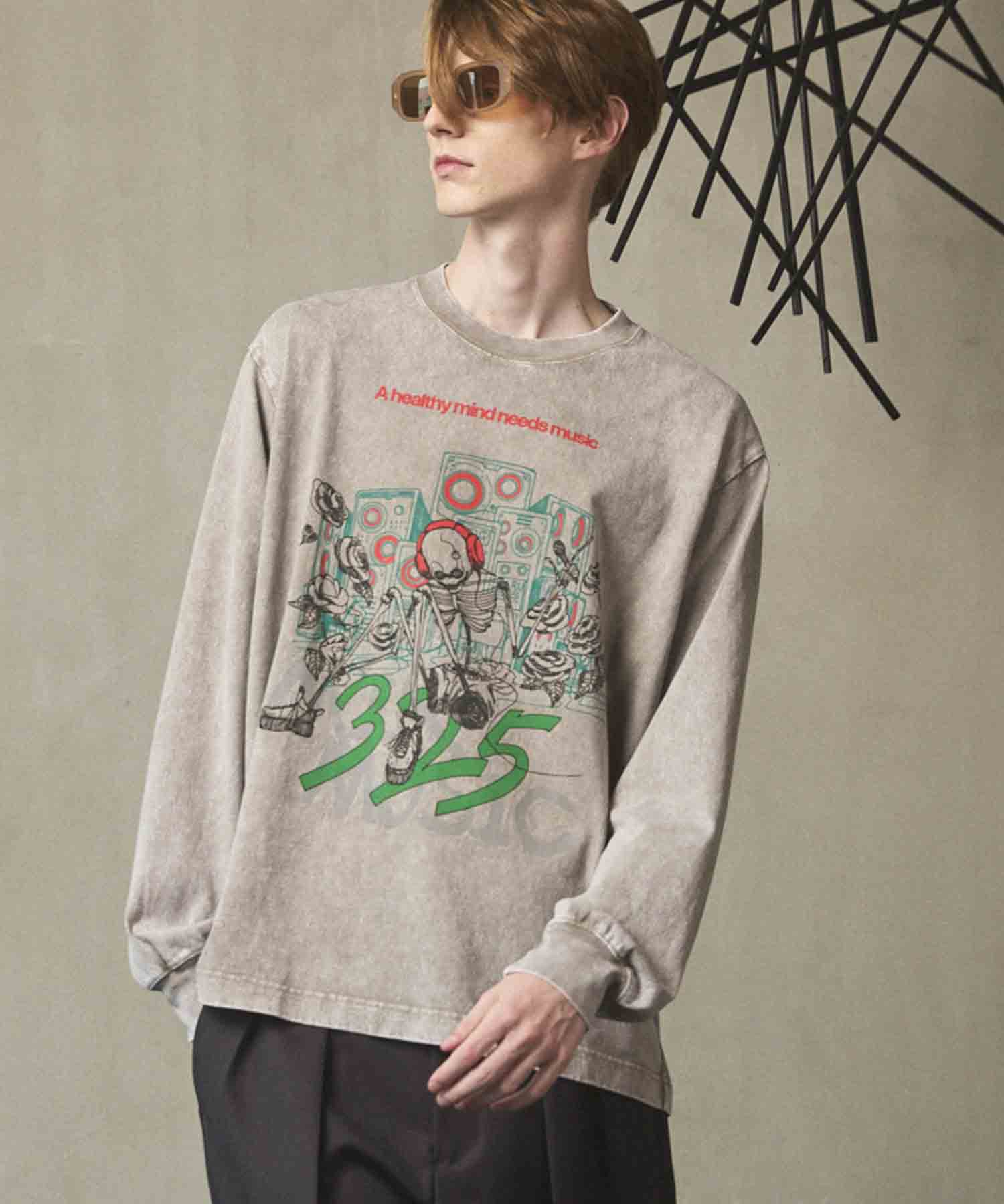 Artist Graphical Embroidery Prime-Over Crew Neck Long Sleeve T-Shirt
