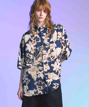 [한정판] 원래 그래픽 프라임-오버 일반 칼라 짧은 슬리브 셔츠