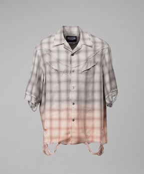 [26SS PRE-ORDER] Destroy Damage Prime-Over Ombre Check Short Sleeve Shirt