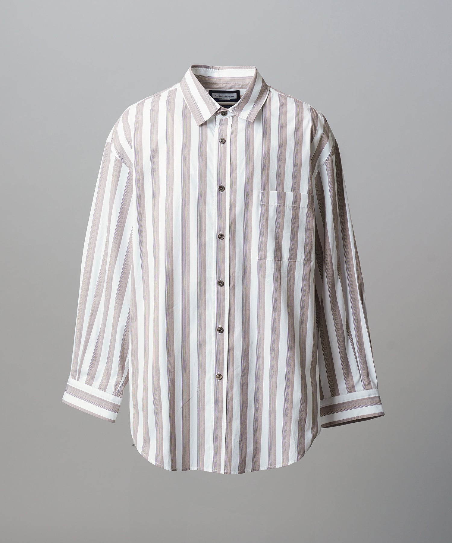 Italian Dead Stock Fabric Prime-Over Regular Collar Heavy-Weight Flannel Shirt Blouson