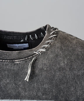 【26ss PRE-ORDER】Flower Patchwork Vintage Like Prime-Over Sweat Zip Hoodie