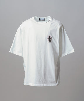 【26ss PRE-ORDER】Flower Patchwork Vintage Like Prime-Over Sweat Zip Hoodie