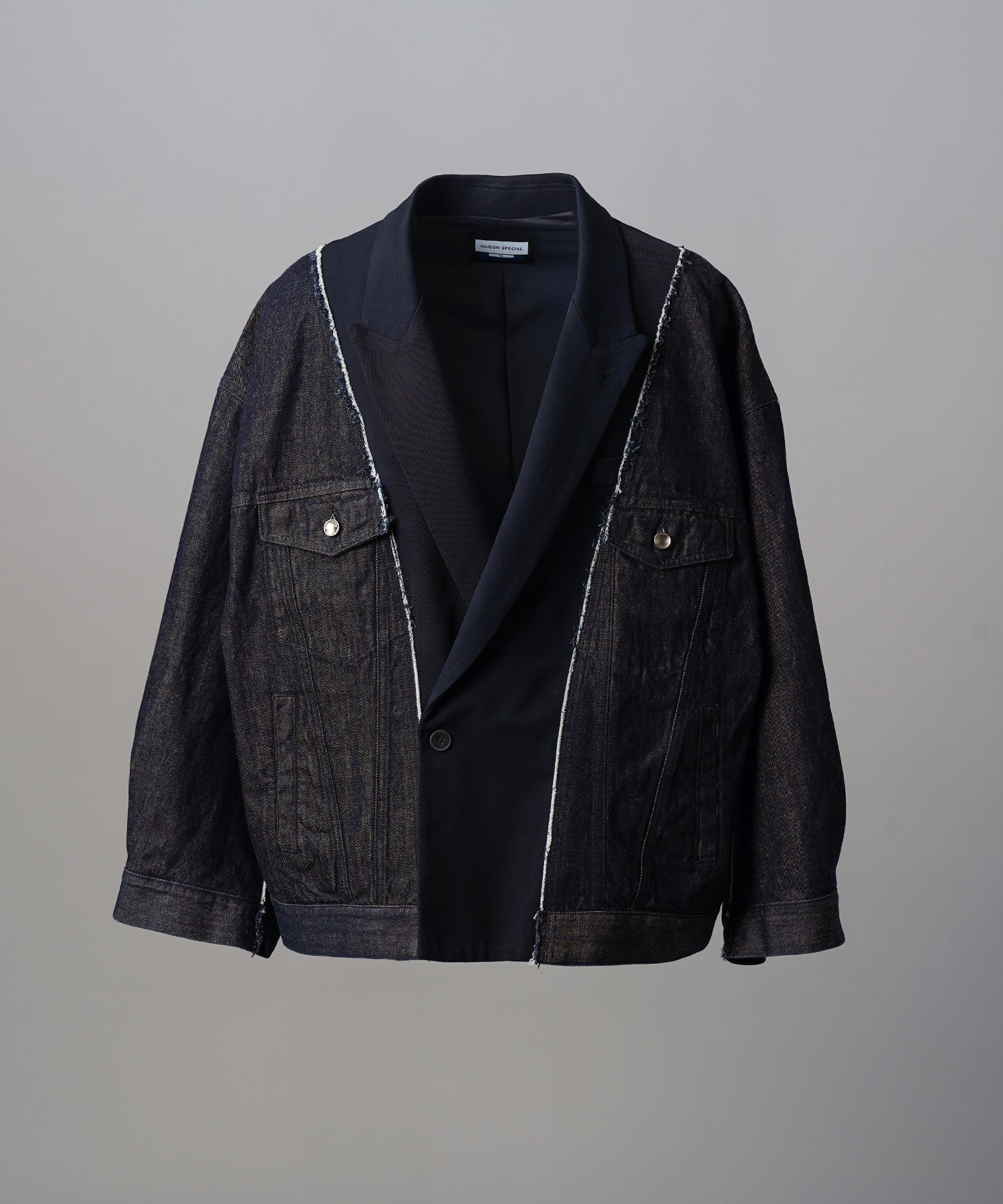 4种颜色Chambray可洗羊毛峰峰双胸夹克