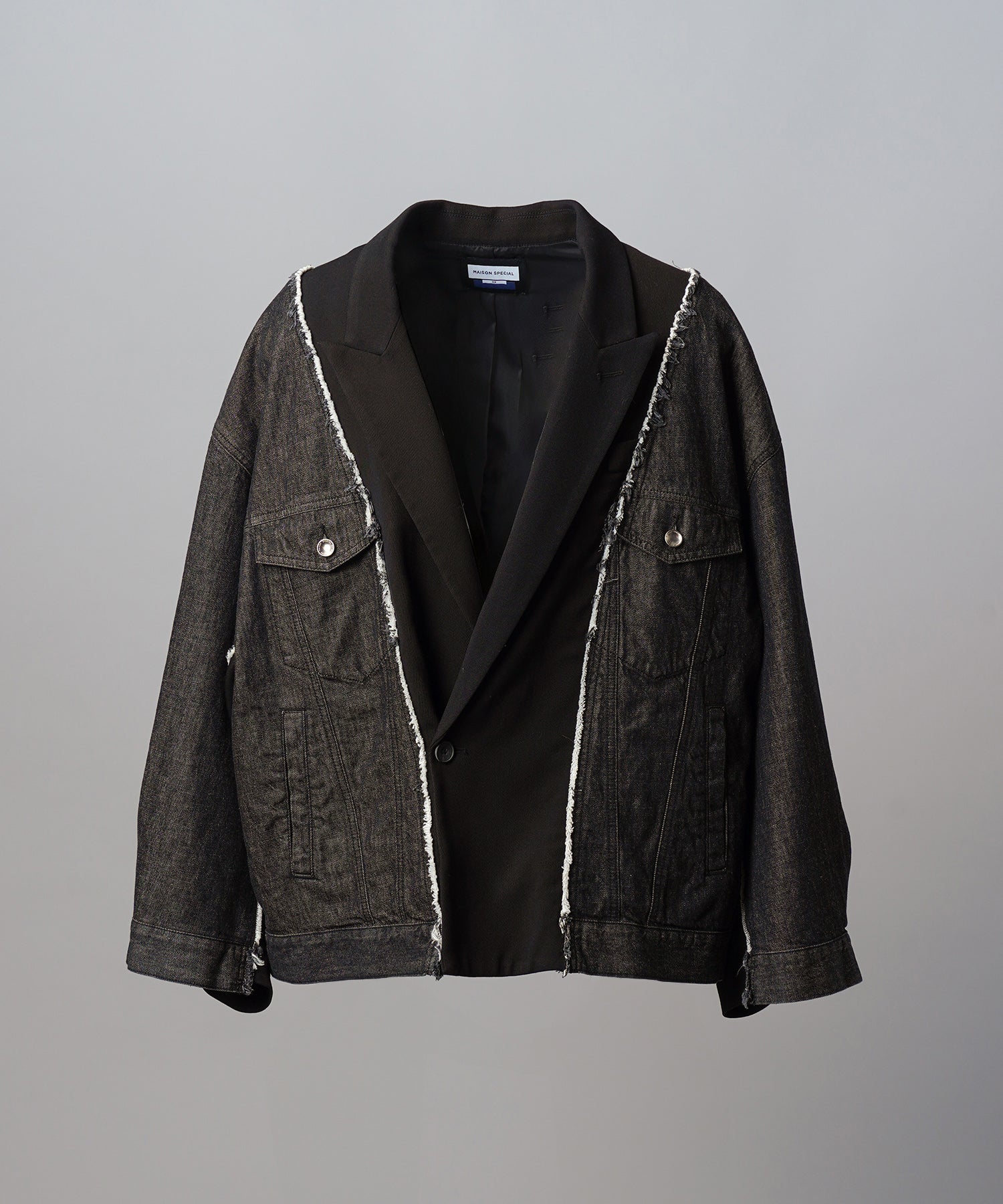 4种颜色Chambray可洗羊毛峰峰双胸夹克