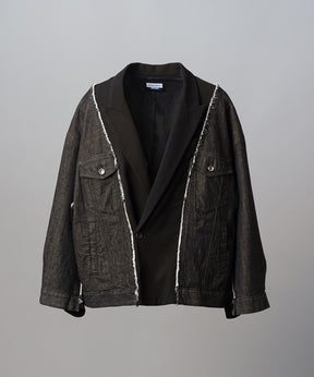 4种颜色Chambray可洗羊毛峰峰双胸夹克