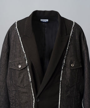 4种颜色Chambray可洗羊毛峰峰双胸夹克