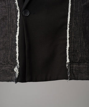 4种颜色Chambray可洗羊毛峰峰双胸夹克