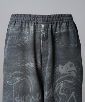 [26SS 预购] 花朵拼布复古休闲运动裤