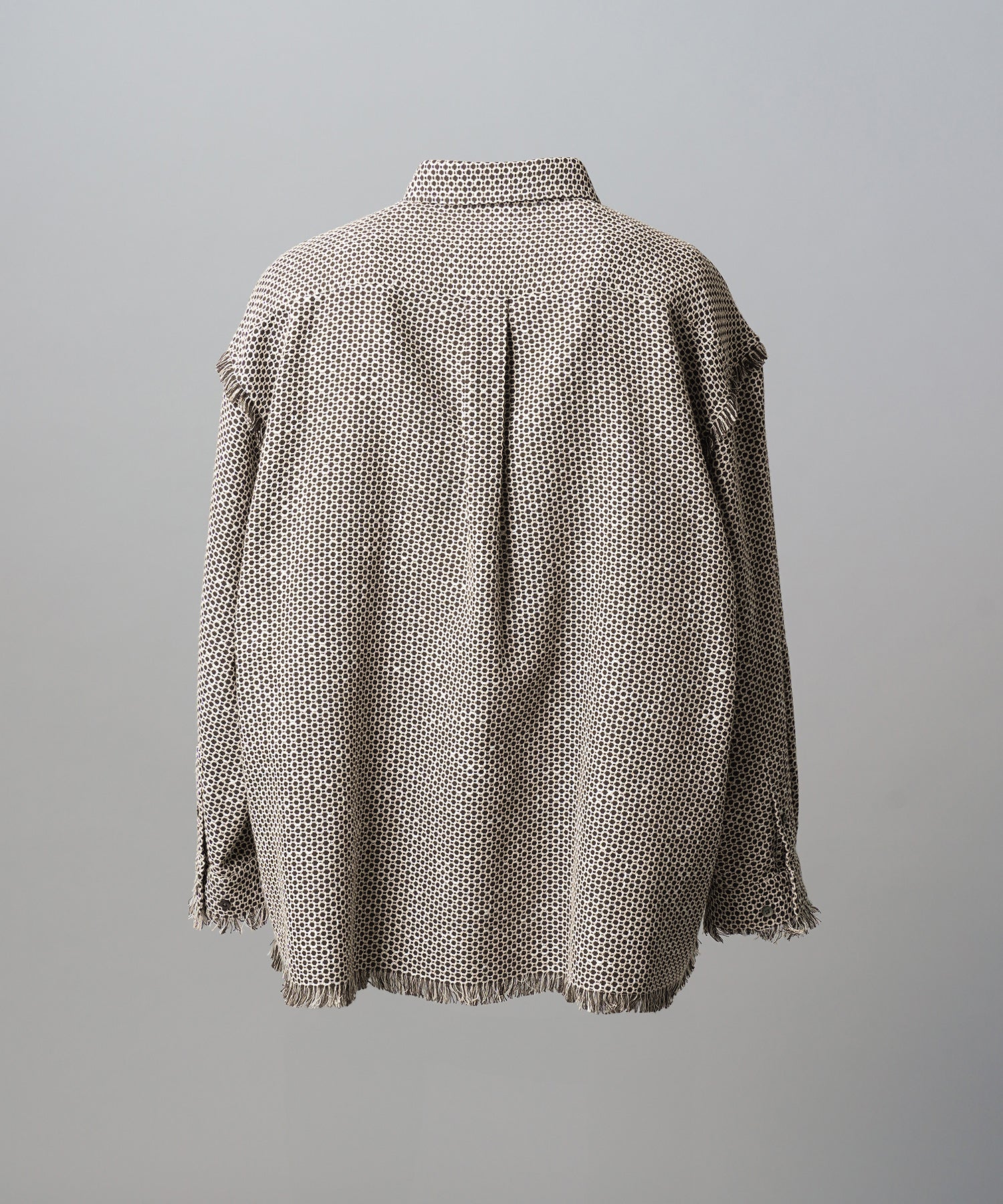 Italian Dead Stock Fabric Prime-Over Regular Collar Heavy-Weight Flannel Shirt Blouson