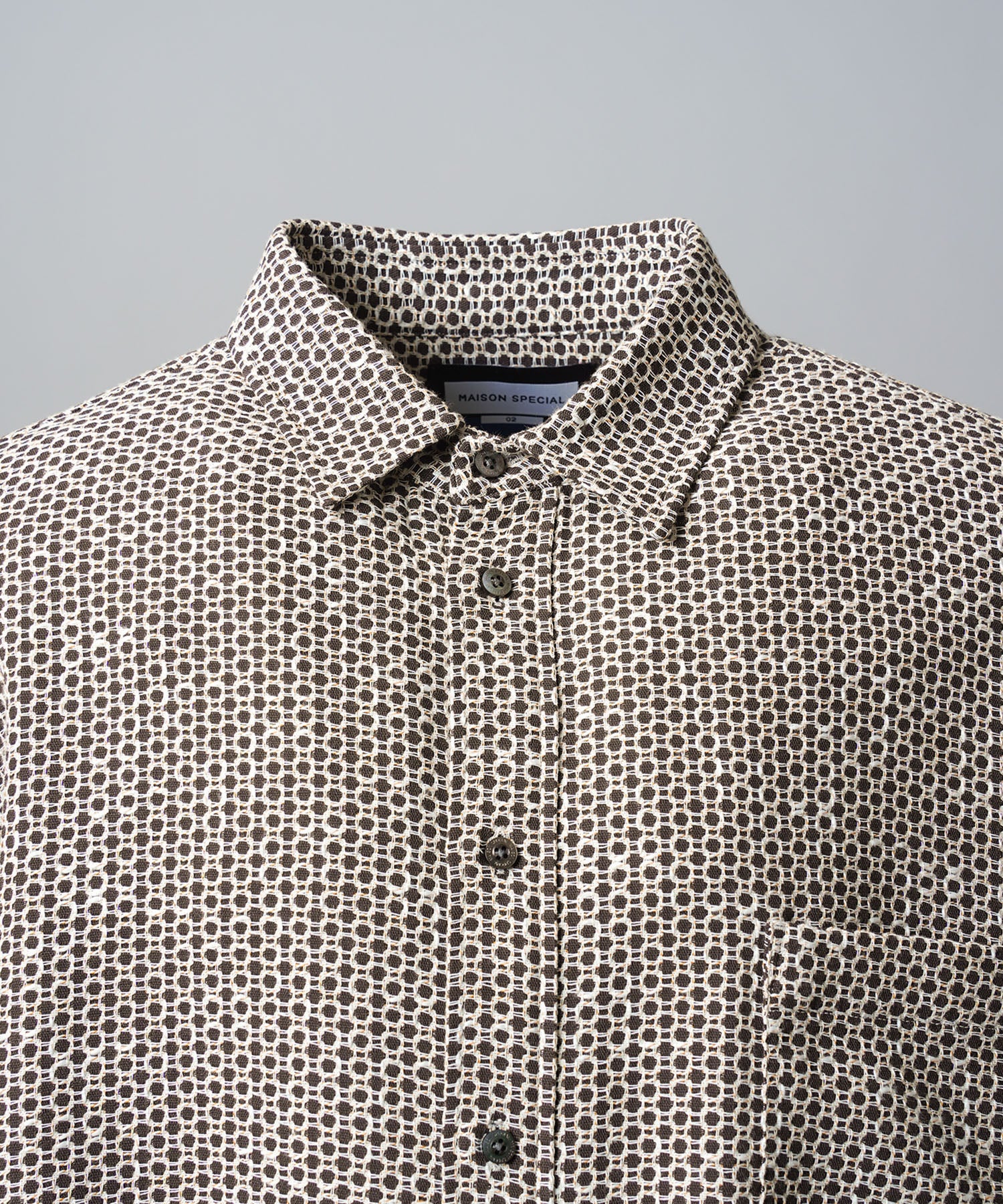 Italian Dead Stock Fabric Prime-Over Regular Collar Heavy-Weight Flannel Shirt Blouson