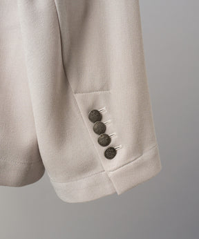 4 Colors Chambray Washable Wool Peaked Lapel Double Breasted Jacket