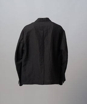 4 Colors Chambray Washable Wool Peaked Lapel Double Breasted Jacket