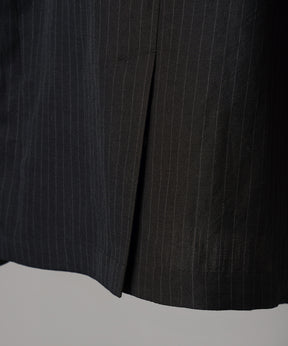 4 Colors Chambray Washable Wool Peaked Lapel Double Breasted Jacket