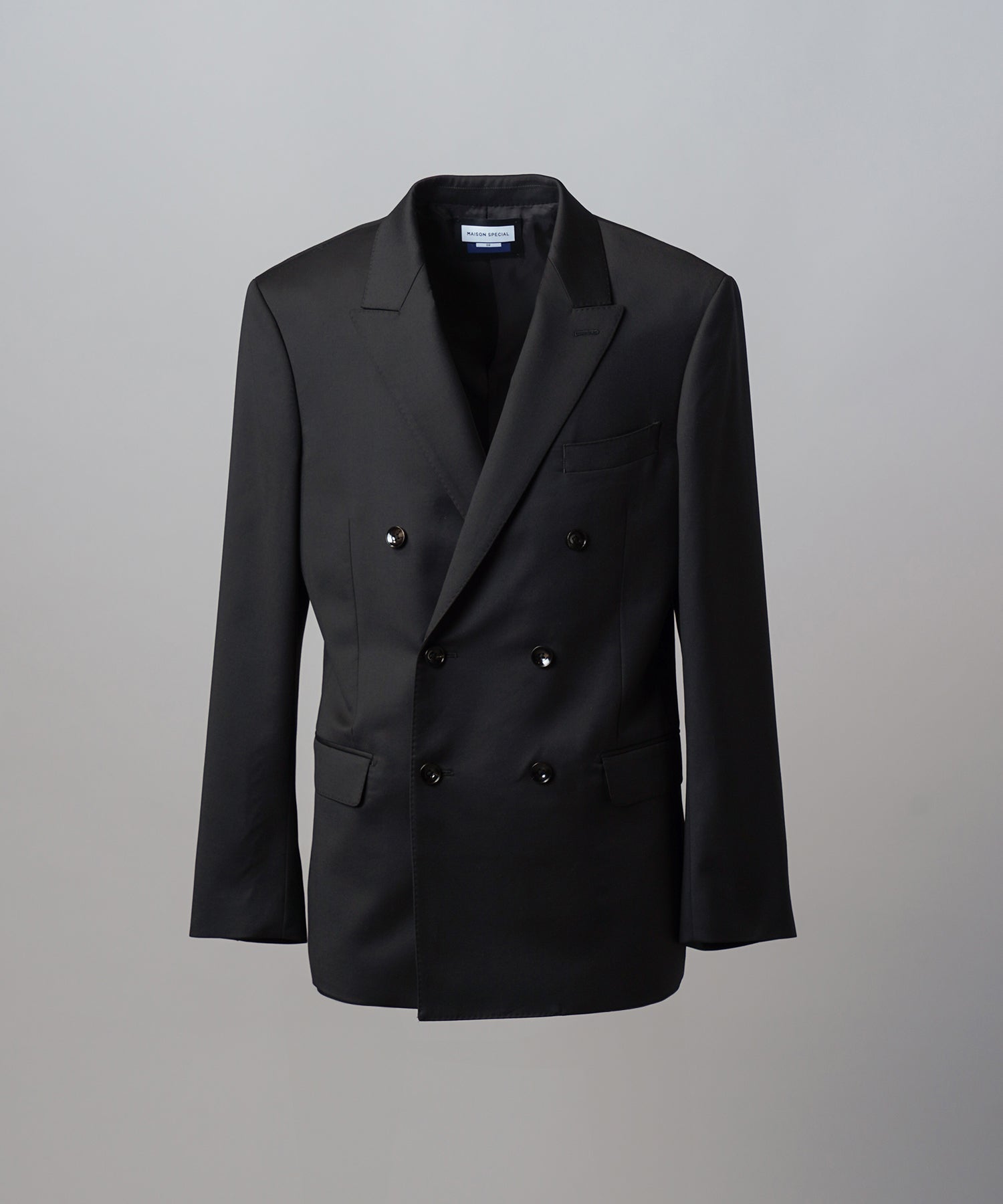 4 Colors Chambray Washable Wool Peaked Lapel Double Breasted Jacket