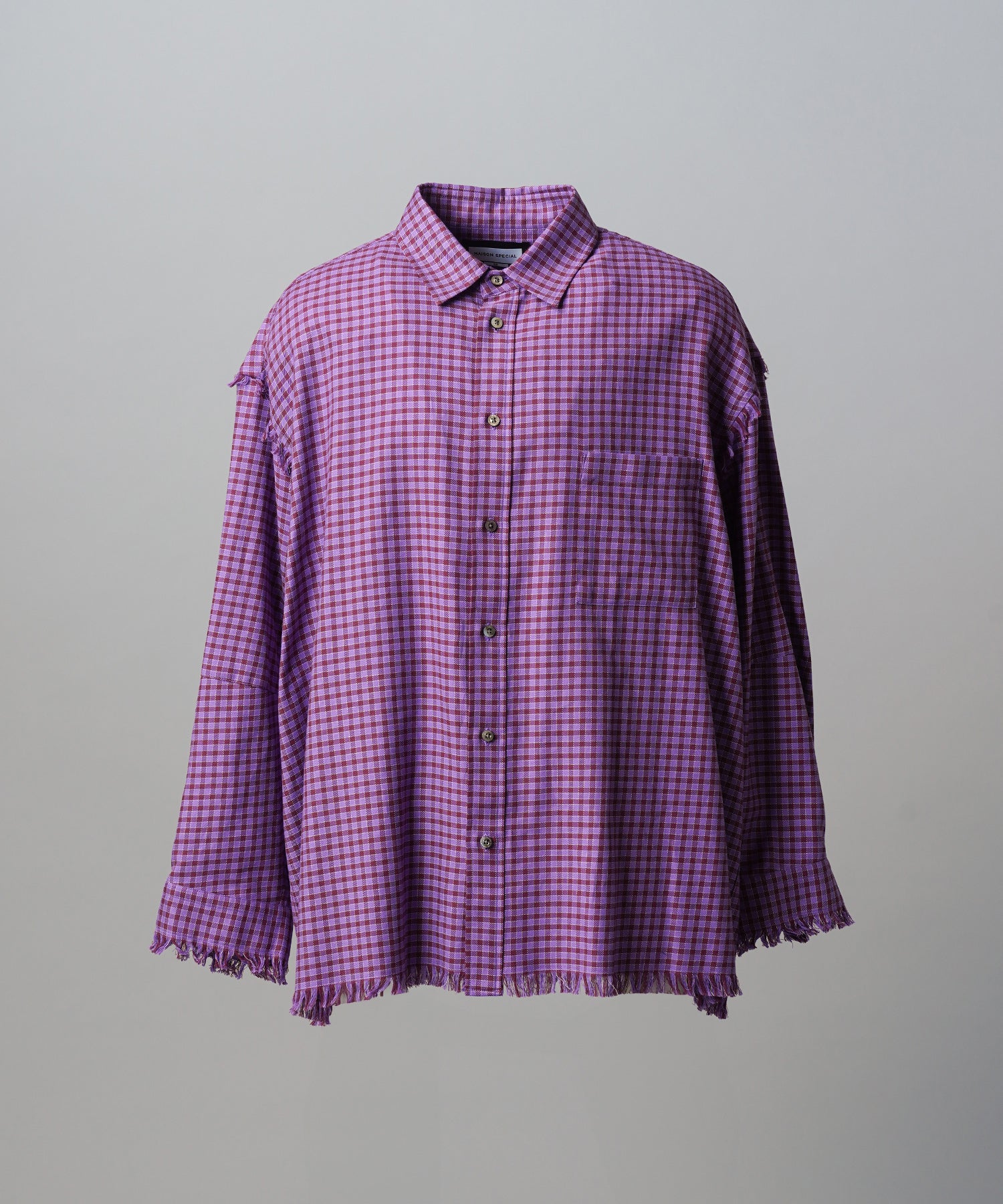 Italian Dead Stock Fabric Prime-Over Regular Collar Heavy-Weight Flannel Shirt Blouson