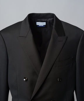 4 Colors Chambray Washable Wool Peaked Lapel Double Breasted Jacket