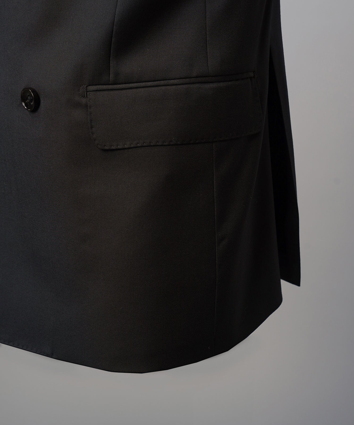 4 Colors Chambray Washable Wool Peaked Lapel Double Breasted Jacket