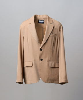 4 Colors Chambray Washable Wool Peaked Lapel Double Breasted Jacket