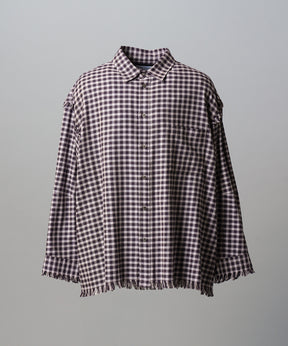 Italian Dead Stock Fabric Prime-Over Regular Collar Heavy-Weight Flannel Shirt Blouson