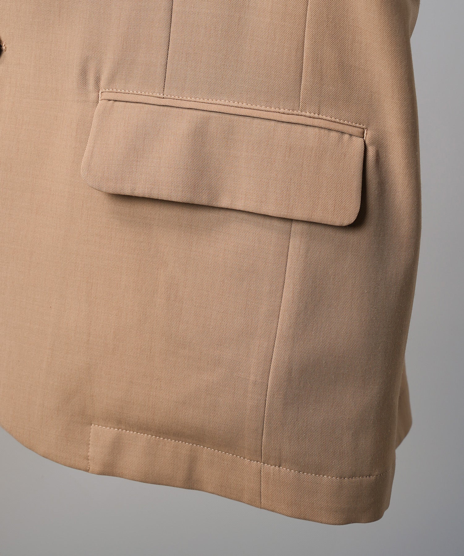 4 Colors Chambray Washable Wool Peaked Lapel Double Breasted Jacket